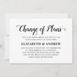 Anúncio Mudança de Planos Casamento Adiado Script Elegante