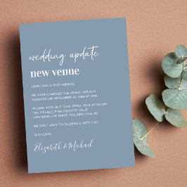 Anúncio Mudança de planos Novo Casamento Azul de Local