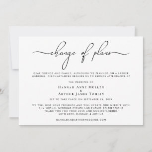 Anúncio Mudança de planos para casamento menor - Script mo