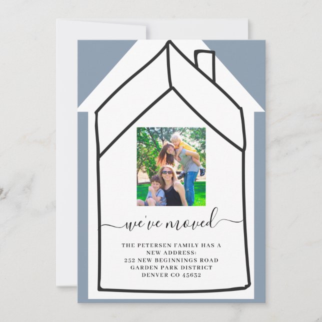 Anúncio Mudança moderna de fotos de endereço (Frente)