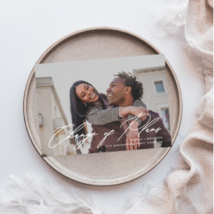 Anúncio Mudança simples de planos de casamento de fotos em