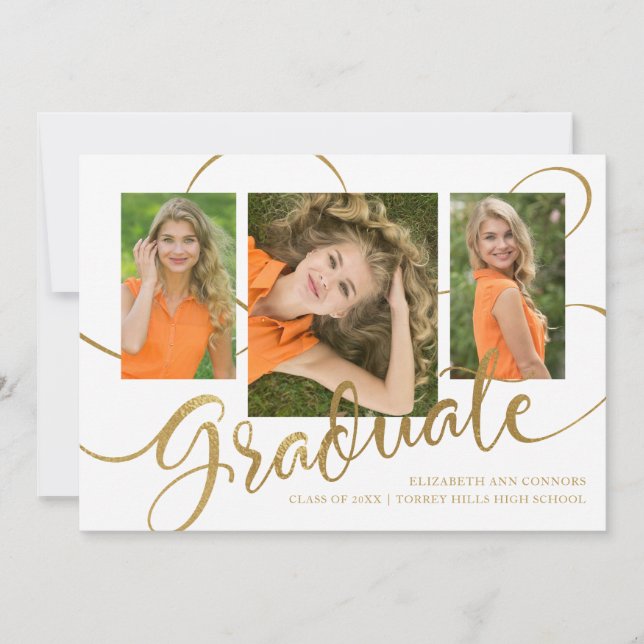 Anúncio Multi-Foto Dourado Falso de Graduado Eufór (Frente)