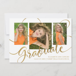 Anúncio Multi-Foto Dourado Falso de Graduado Eufór