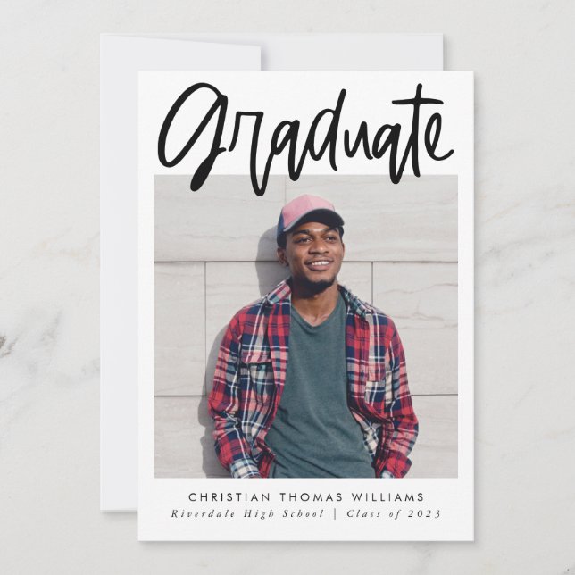 Anúncio Multifotografia de Graduação de Script Moderno do  (Frente)