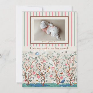 Anúncio Mural de Chinoiserie para Berçário com Floral e Mo