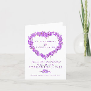 Anúncio Não-me-esqueças coração roxo casamento transmissão
