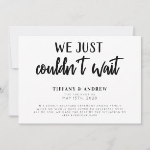 Anúncio Não podíamos esperar pelo casamento