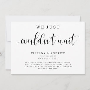 Anúncio Não podíamos esperar pelo casamento