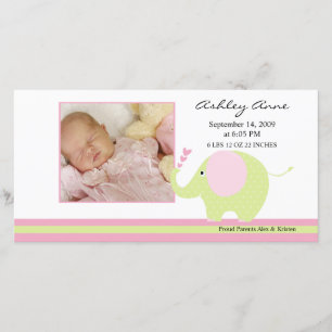 Anúncio Nascimento Annoucement do bebé do elefante