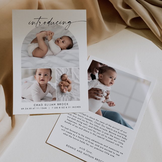 Anúncio Nascimento da Colagem de Fotos do Arco Moderno (Criador carregado)