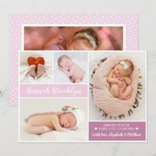 Anúncio Nascimento da Colagem de Fotos do Script Moderno 4