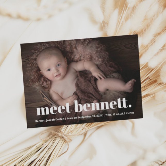 Anúncio Nascimento da Foto do Bebê do Nome Moderno (Criador carregado)