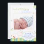 Anúncio Nascimento da Foto Flat do New Winter Baby Boy<br><div class="desc">Pequeno pássaro de inverno, flocos de neve e listras bonitinhas em cores de verde limão e lacre desenhados em Anúncios personalizados de Nascimento do Baby Boy Photo. Este anúncio de nascimento fofo e caprichoso é perfeito para o nascer de bebês nos meses de inverno! Todos os exemplos de texto e...</div>