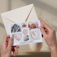 Nascimento da Garota de Colagem de Fotos em Monogr