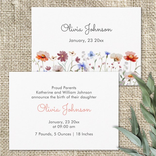 Anúncio Nascimento de Bebê de Flor Selvagem Colorida (Close up)