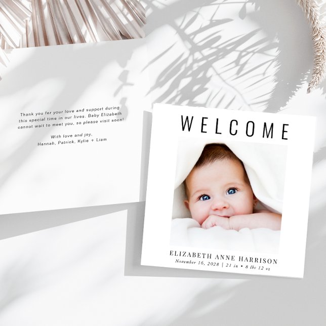 Anúncio Nascimento de Foto Moderno Mínimo (Criador carregado)