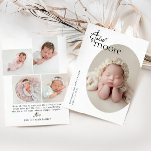 Anúncio Nascimento de Foto Simples e Simples de Oval Moder