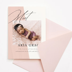 Anúncio Nascimento de Menina Rosa-Rosa-Esbranquiçada Moder