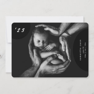 Anúncio Nascimento do Abstrato de Foto com de Mono Moderno