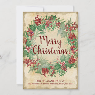 Anúncio Natais vintages Green Holly Berry Wreath Movendo-s