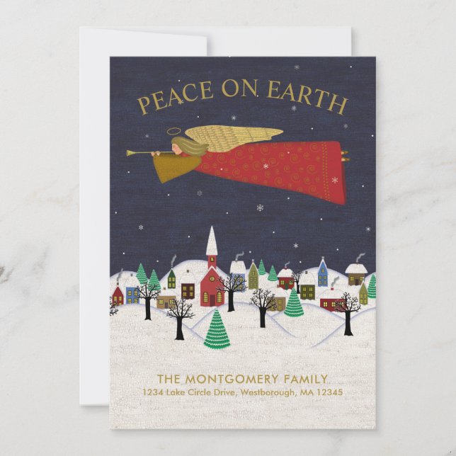 Anúncio Natal Angel Town Folk Art Holiday Moving (Frente)