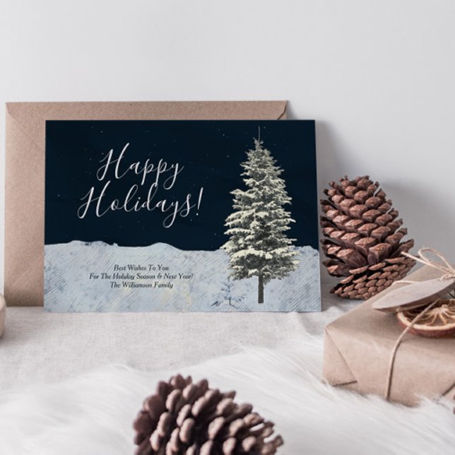 Anúncio Natal de Natal moderno da árvore de inverno (Criador carregado)