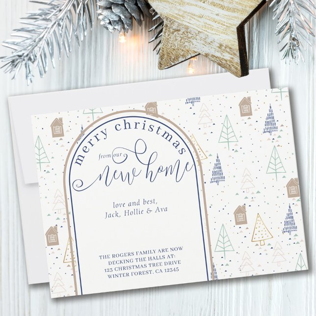 Anúncio Natal de Nova Casa Árvores Escandinavas Movendo-se (Criador carregado)