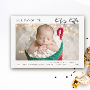 Anúncio Natal Stoffer Foto Engraçado Moderno Bebê