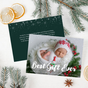 Anúncio natalidade de feriado com letra única