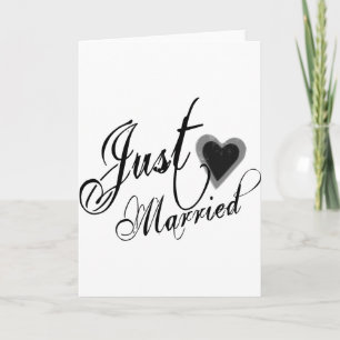 Anúncio Naughy Grunge Script - Just Married Heart Black