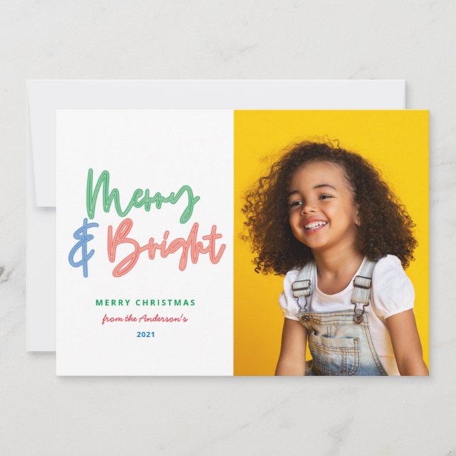 Anúncio Néon colorido moderno e brilhante Natal (Frente)