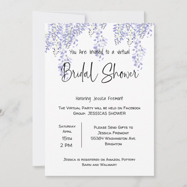 Anúncio no Facebook do Chá de casamento Bridal Vir (Frente)