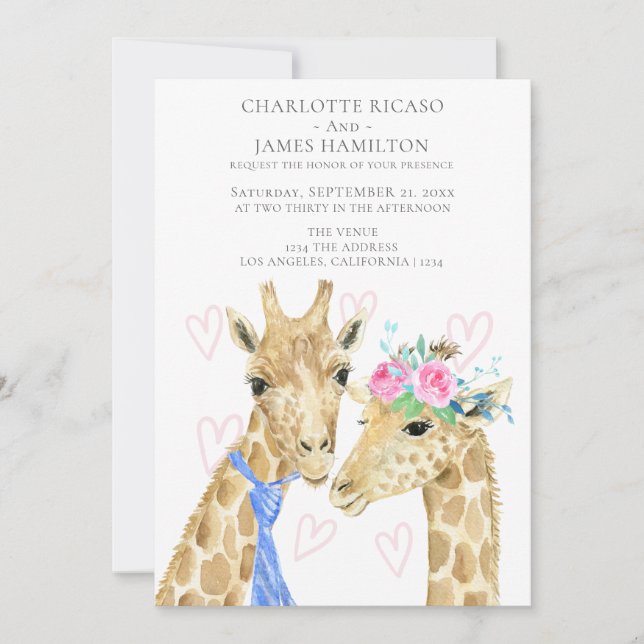 Anúncio Noiva Noivo Casamento Girafa (Frente)