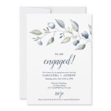 Noivado de folhagem azul empoeirado Elegante