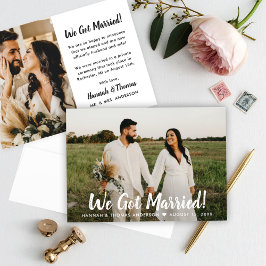 Anúncio Nós Casamos Foto de Casamento com Letra de Pincel