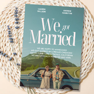 Anúncio Nós casamos foto estética retrô