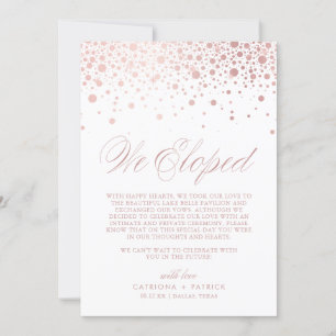 Anúncio Nós Elografamos Rosa Gold Foil Confetti Casamento