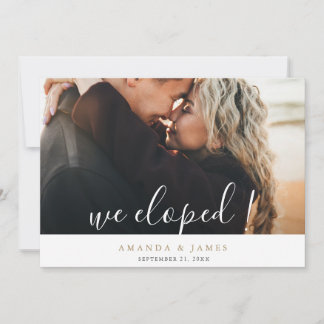 Anúncio Nós Elopamos! Casamento de Fotografia de Elopement