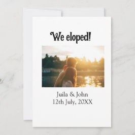 Anúncio Nós fugimos adicionar o nome do casal cidade, rece