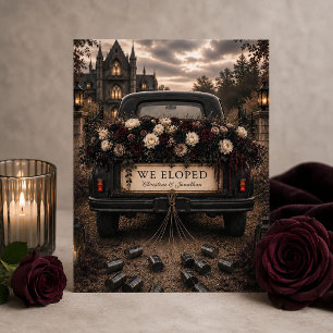 Anúncio Nós Fugimos CaminhãoGóticoCarmesim Floral Casament