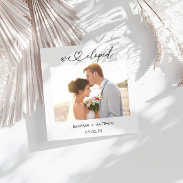 Anúncio Nós Fugimos Casamento Caligrafia de Foto Script
