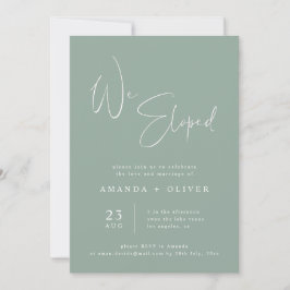 Anúncio Nós Fugimos Casamento Minimalista Verde Sage