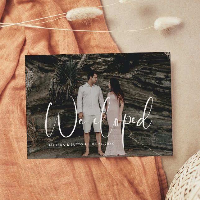 Anúncio Nós fugimos da foto de casamento Elegante e modern (Criador carregado)