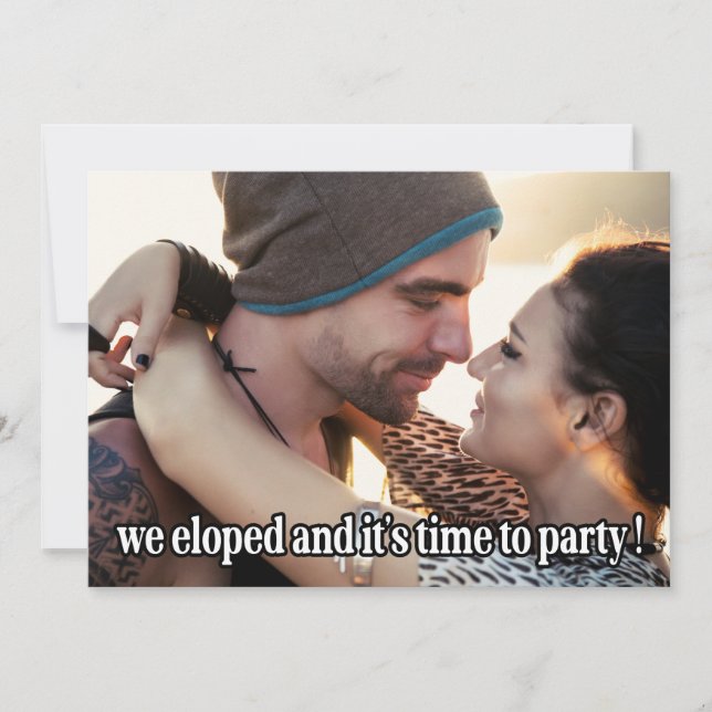 Anúncio Nós Fugimos Foto de Casamento Moderno (Frente)