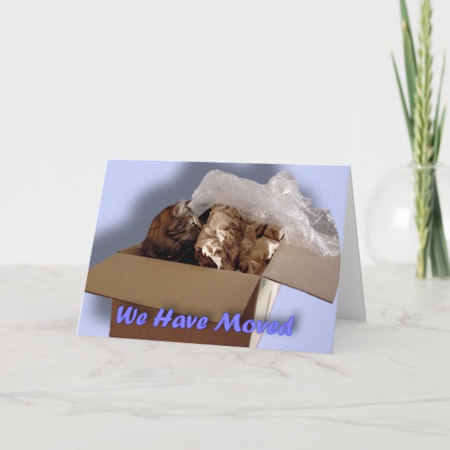 Anúncio Nós movemo-nos. Relocating. Casa nova. Endereço (Frente)