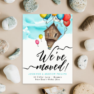 Anúncio Nós Mudamos Divertido Moderno Novo Endereço Aquare