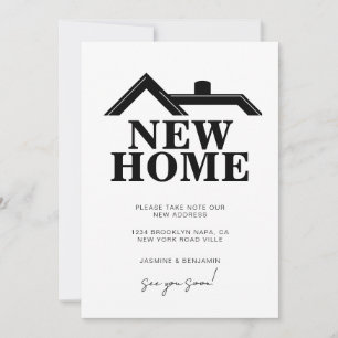 Anúncio Nós nos Mudamos para Nova Casa Preto e Branco Mode