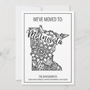 Anúncio Nós nos mudamos para o Estado de Minnesota Floral