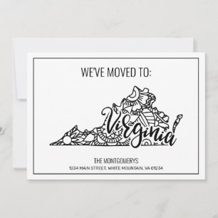 Anúncio Nós nos mudamos para Virgínia State Floral Mandala