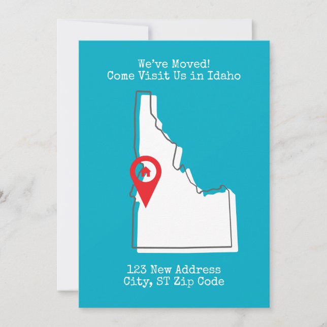 Anúncio Nós nos Mudamos! Venha nos Visitar em Idaho (Frente)